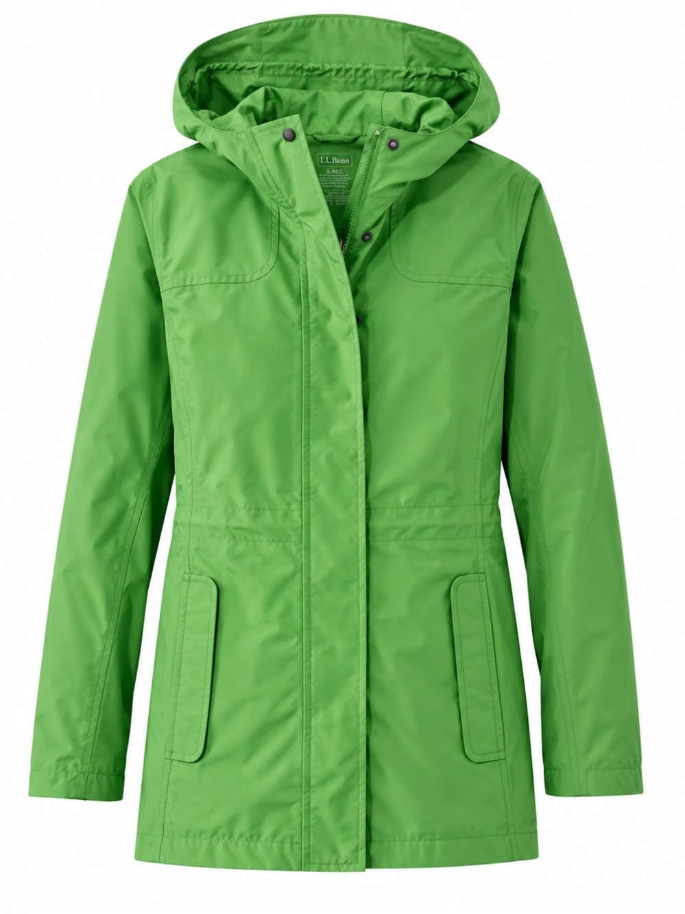 L.L. Bean Women's H2OFF Rain Jacket PrimaLoft-Lined Apple 🍏 Green Size Small